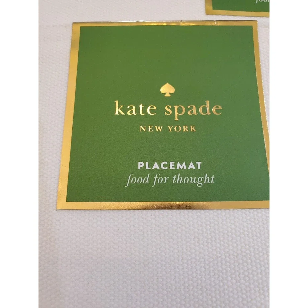 Kate Spade Food for Thought Spike the Punch Silver Glitter 4 Placements NEW